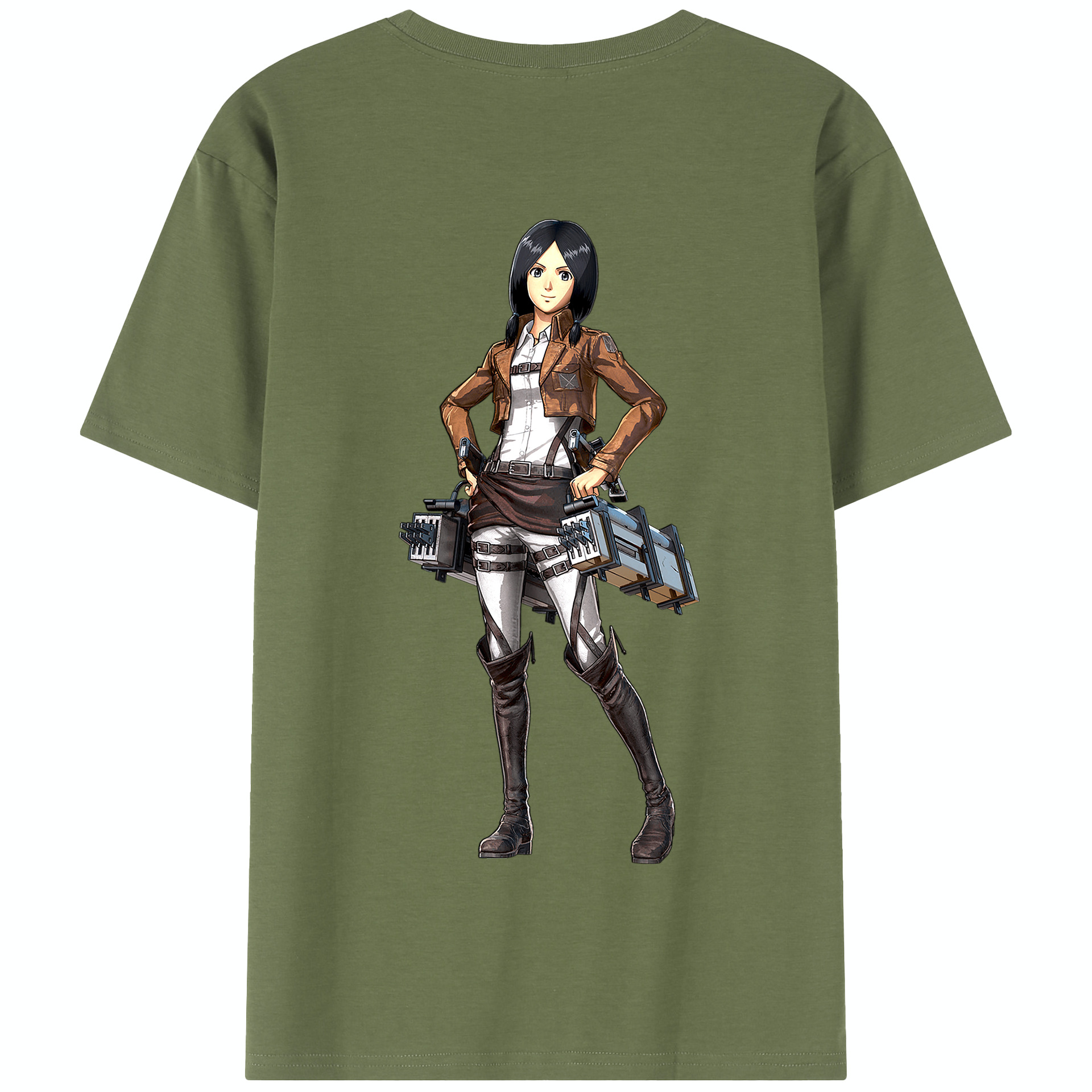 （画像用） 進撃の巨人 ミカサ·アッカーマン Attack on Titan Mikasa Ackerman 綿100％半袖Tシャツ（背面プリント）